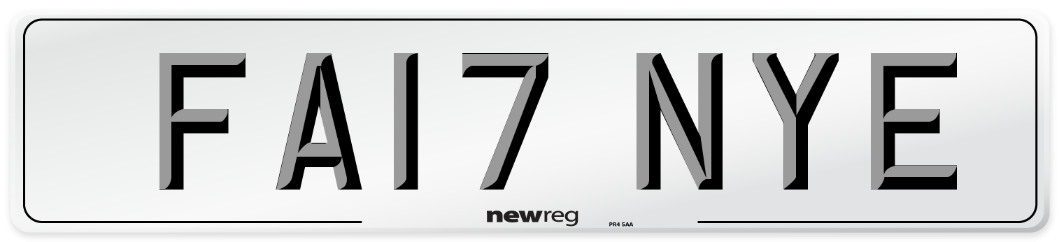 FA17 NYE Number Plate from New Reg